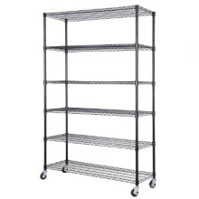 NSF Portable Adjustable Metal Wire Storage Rack with Wheels